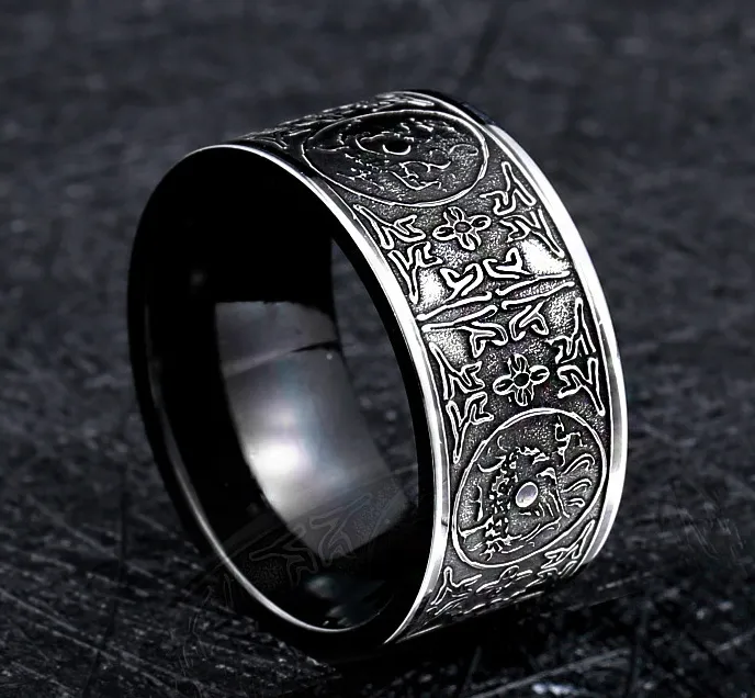 Stainless Steel - Asian Inspired Band Ring 316L