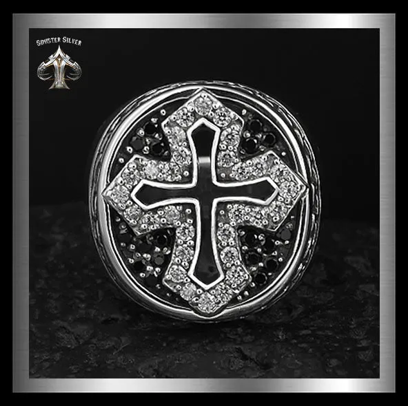 Sterling Silver 35 Gram Medieval Biker Knights Cross Ring