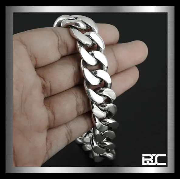 Sterling Silver Cuban Curb 5 Oz Biker Mens Bracelet