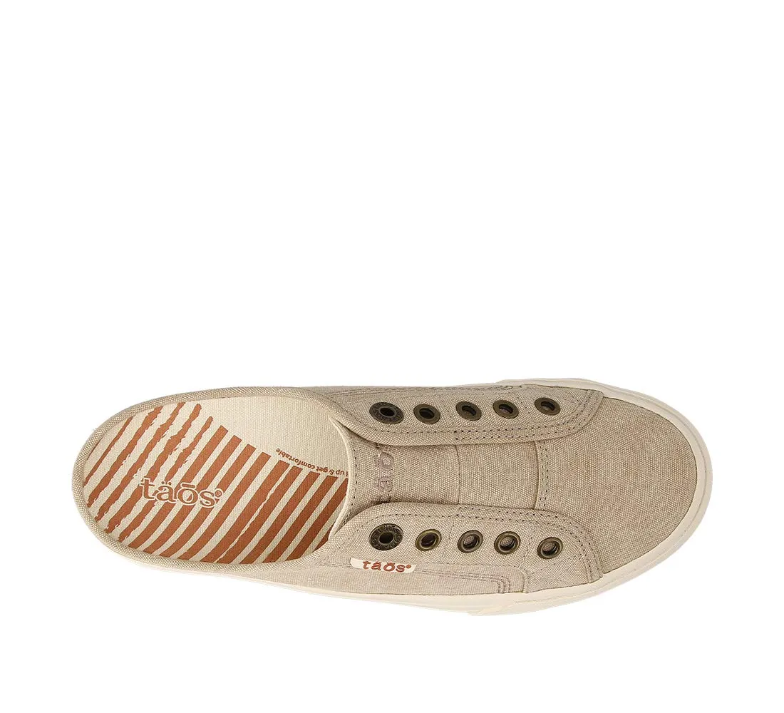 Taos Footwear Women's Ez Soul Sneaker 11 Oat Wash Canvas