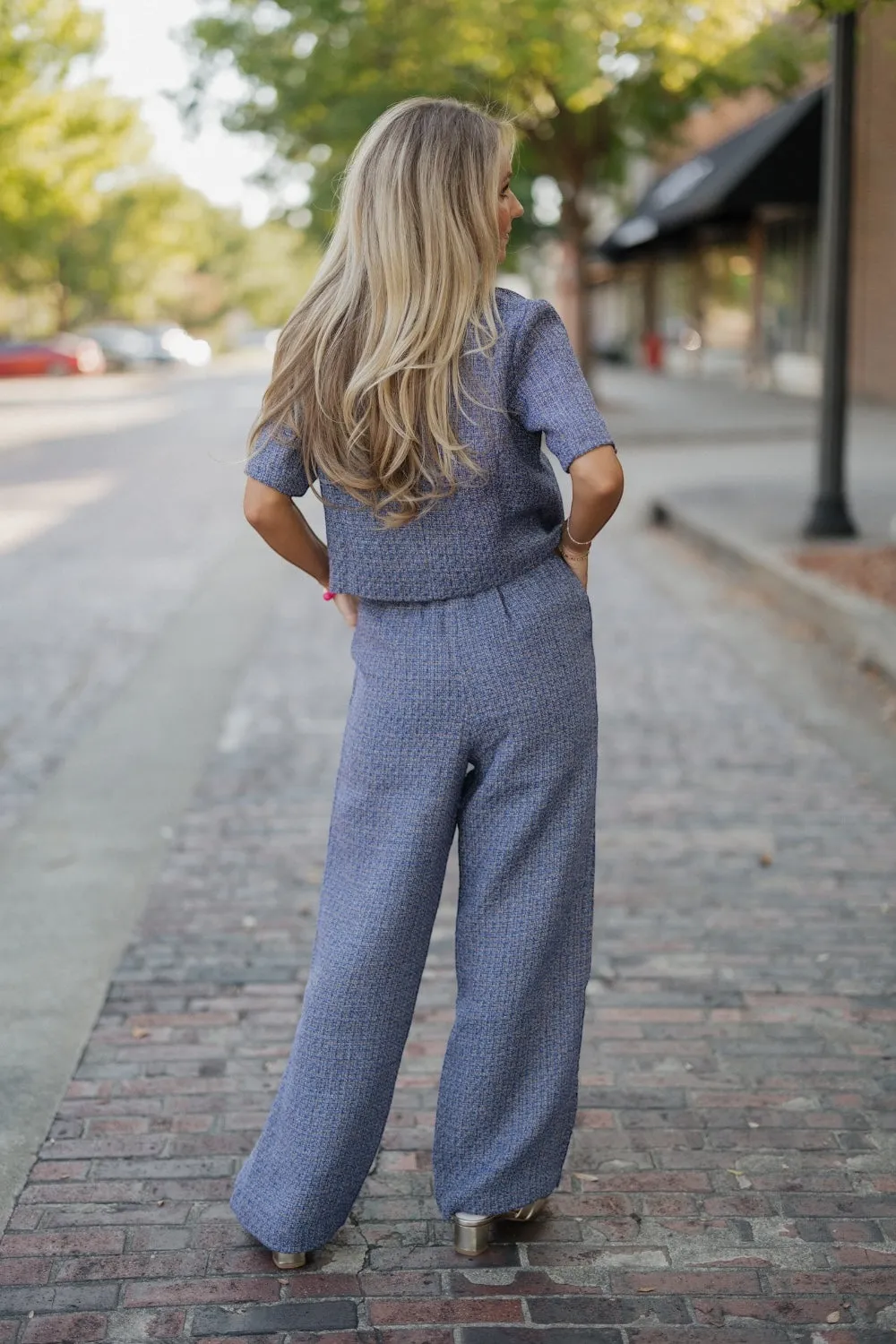 Tatum Blue & Brown Tweed Pants