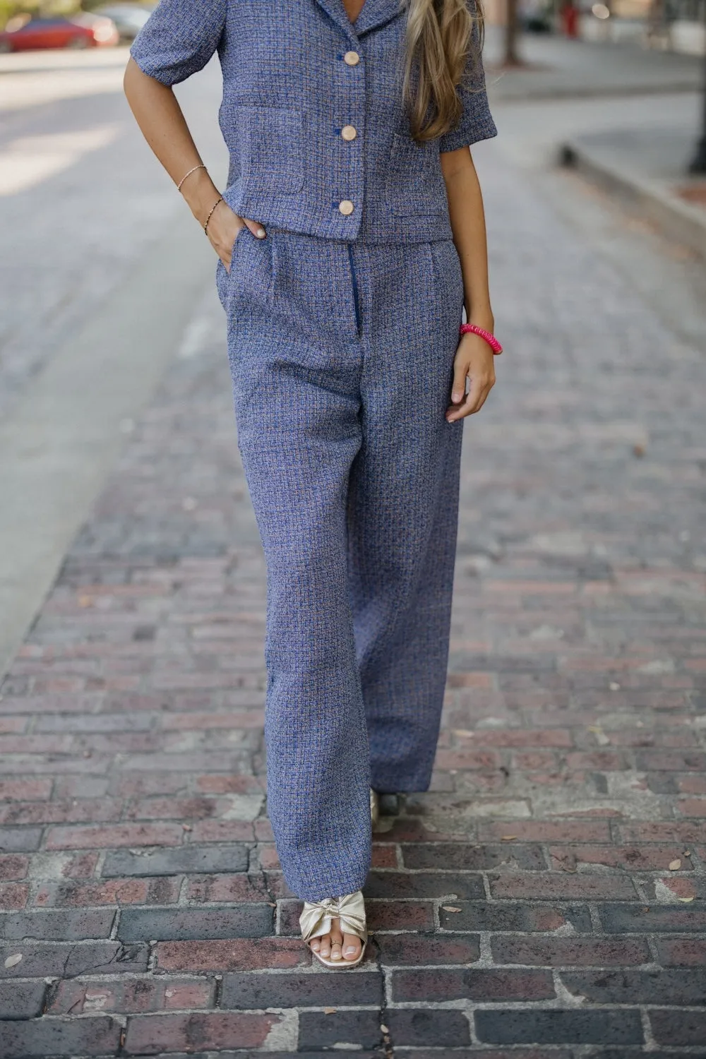 Tatum Blue & Brown Tweed Pants