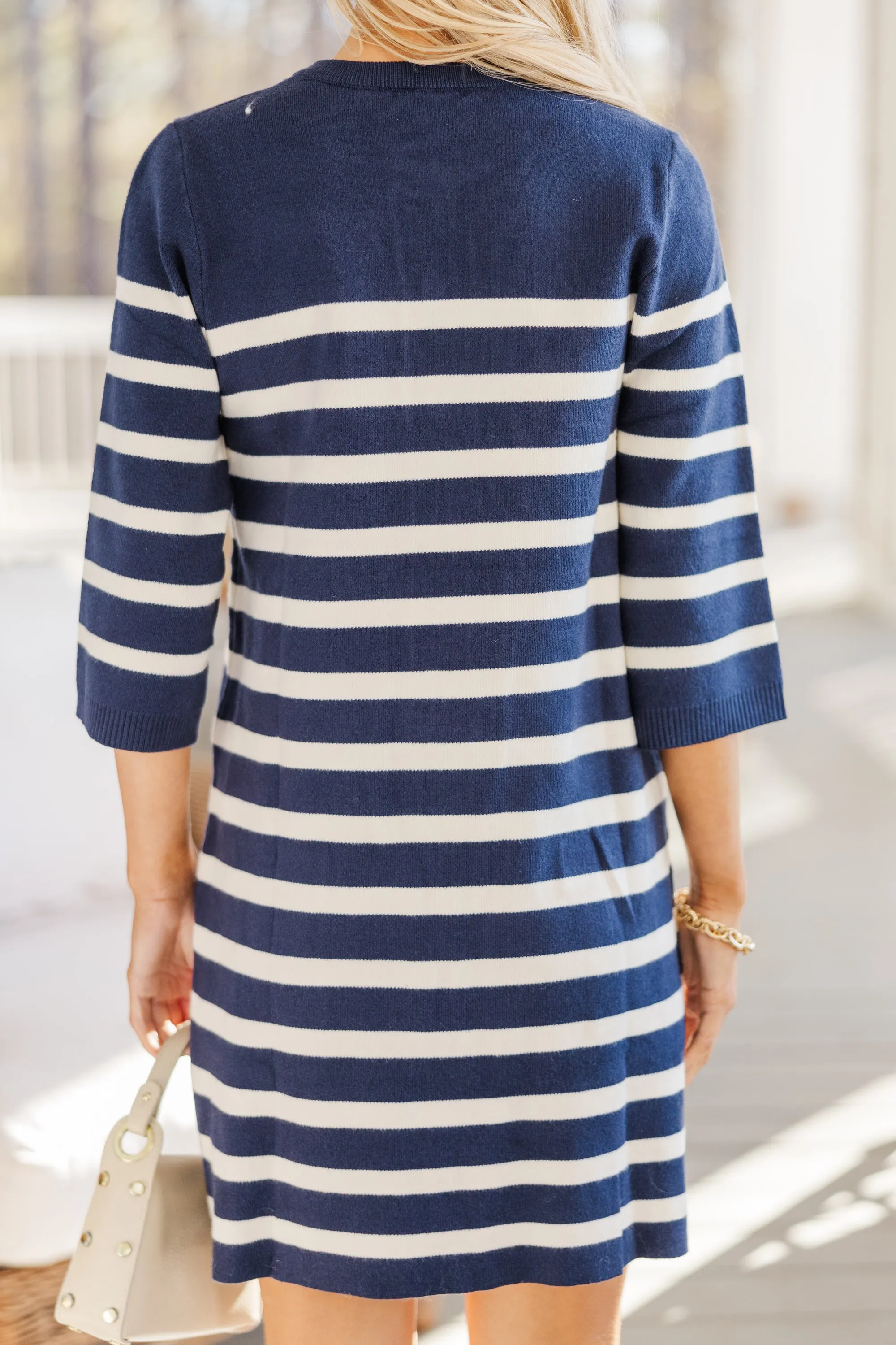 The Cape Cod Navy Blue Striped Dress
