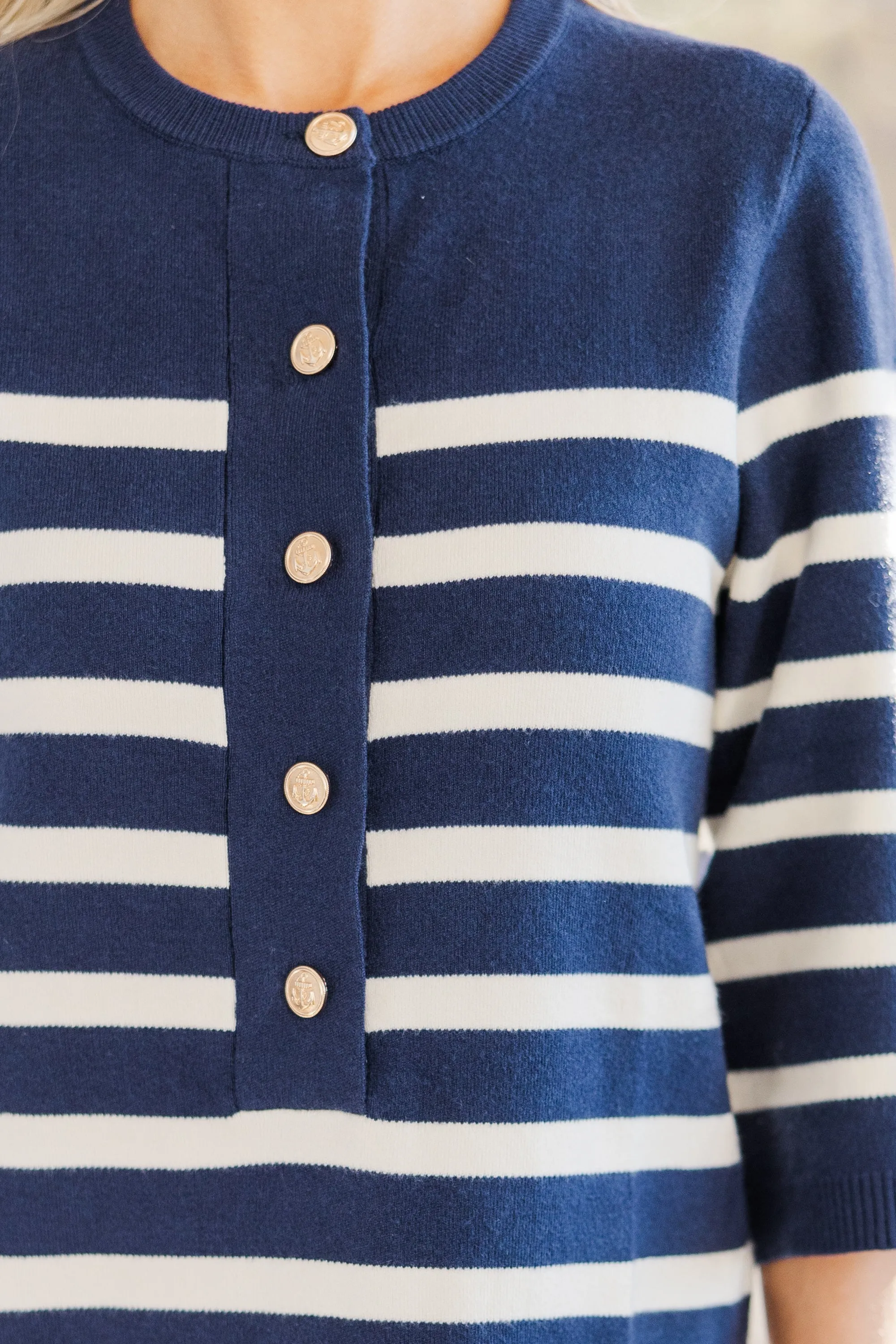 The Cape Cod Navy Blue Striped Dress