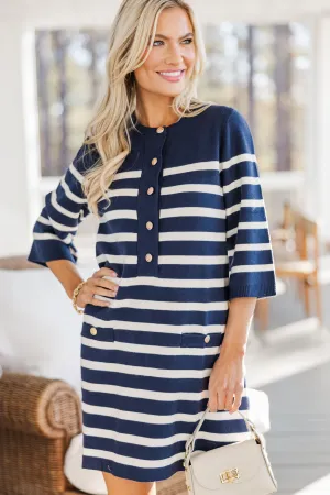 The Cape Cod Navy Blue Striped Dress