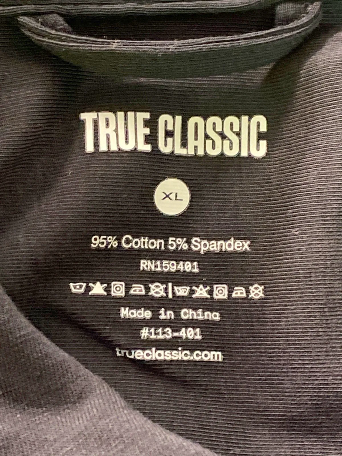 True Classic Black Long Sleeve Shirt XL
